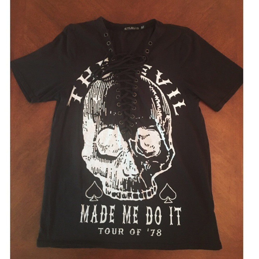 Metal Mulisha Skull Lace Up Graphic Tee